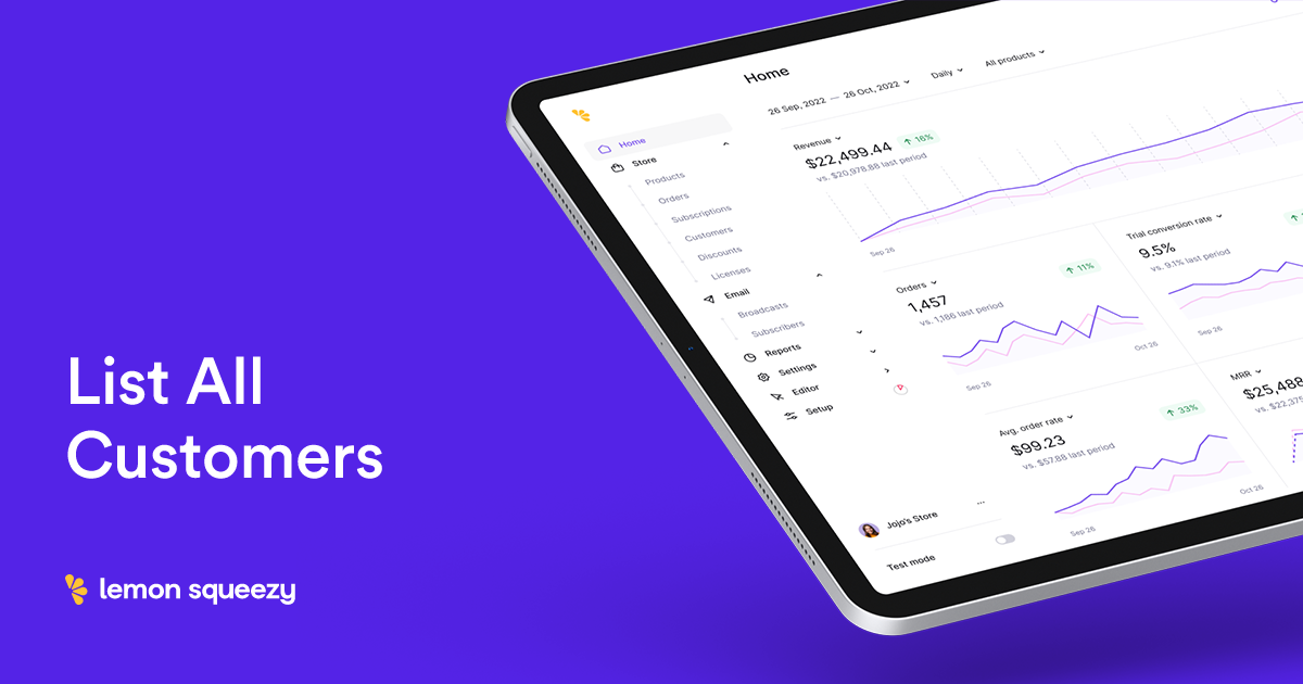 API Docs: List All Customers • Lemon Squeezy